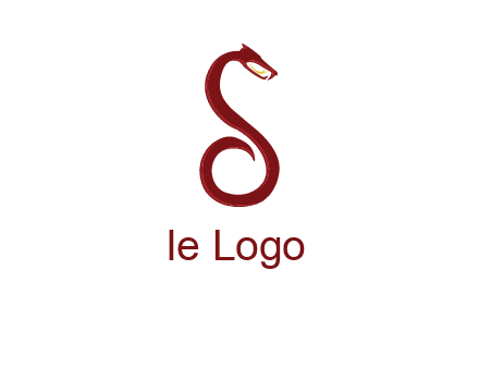 Letter S made of snake logo