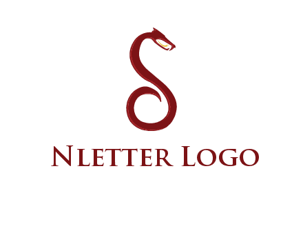 Letter S made of snake logo