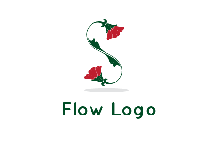 letter S made of flowers logo