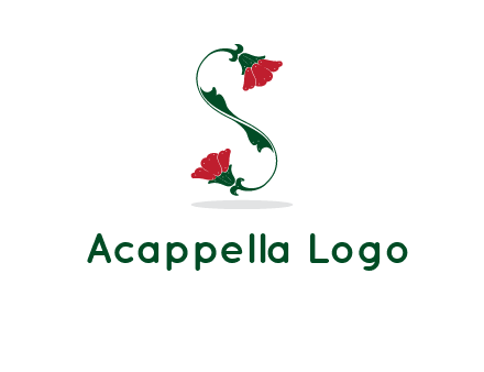 letter S made of flowers logo