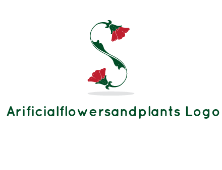 letter S made of flowers logo