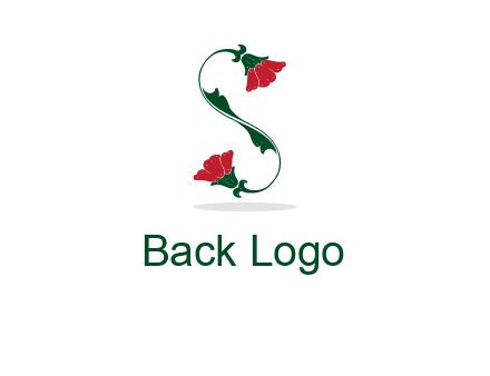 letter S made of flowers logo