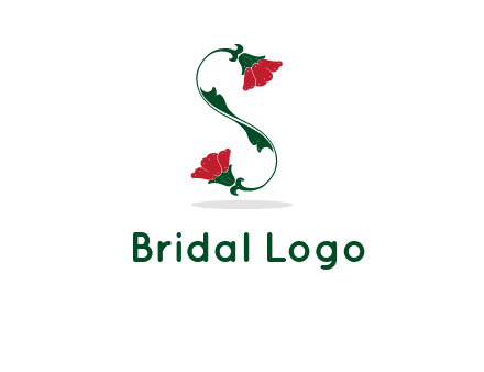 letter S made of flowers logo