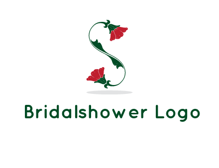 letter S made of flowers logo