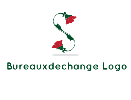 letter S made of flowers logo