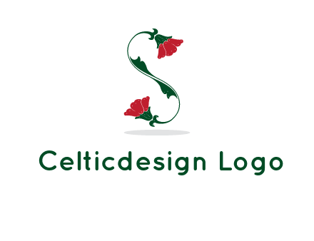 letter S made of flowers logo