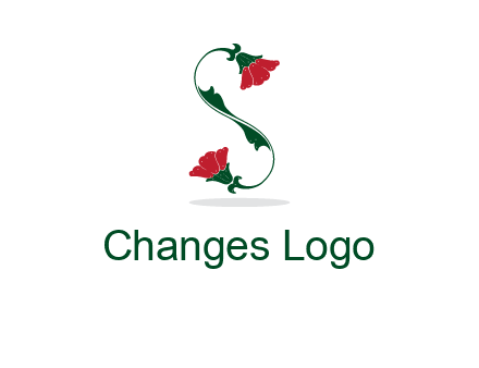 letter S made of flowers logo