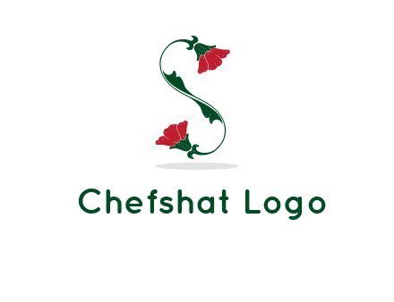 letter S made of flowers logo