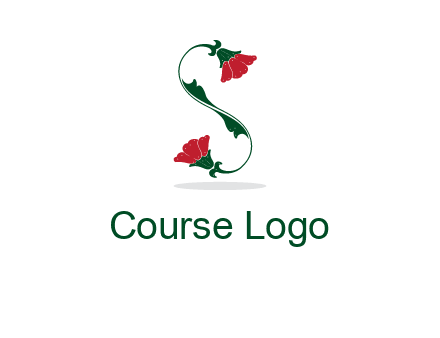 letter S made of flowers logo