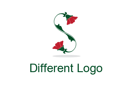 letter S made of flowers logo