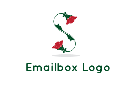 letter S made of flowers logo