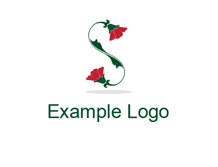 letter S made of flowers logo