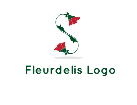 letter S made of flowers logo