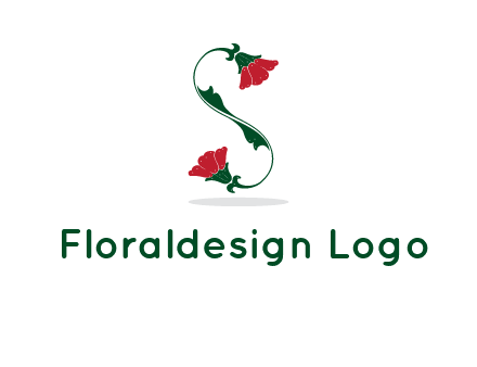 letter S made of flowers logo