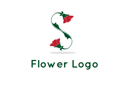 letter S made of flowers logo