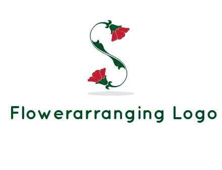 letter S made of flowers logo