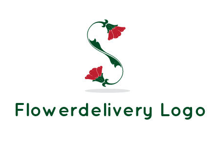 letter S made of flowers logo