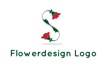 letter S made of flowers logo