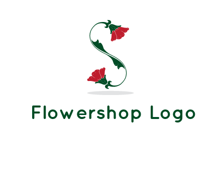 letter S made of flowers logo