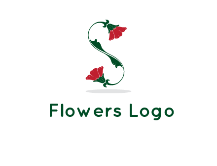 letter S made of flowers logo
