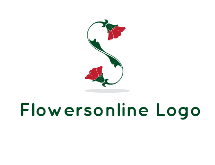 letter S made of flowers logo