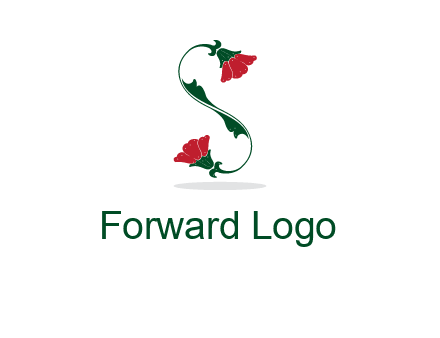 letter S made of flowers logo