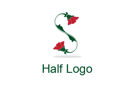 letter S made of flowers logo