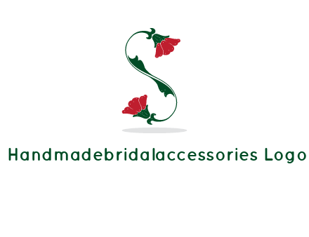 letter S made of flowers logo