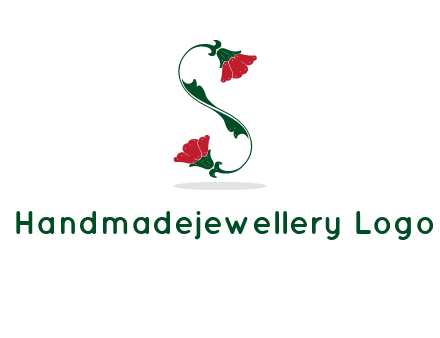 letter S made of flowers logo