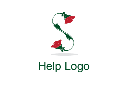 letter S made of flowers logo