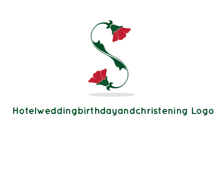 letter S made of flowers logo