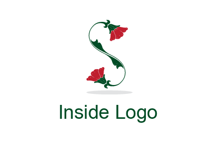 letter S made of flowers logo