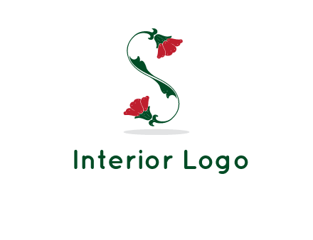 letter S made of flowers logo