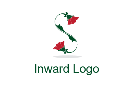 letter S made of flowers logo