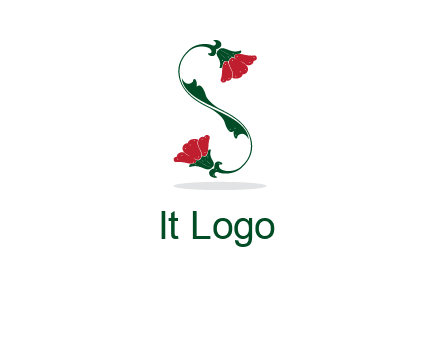 letter S made of flowers logo