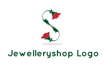 letter S made of flowers logo