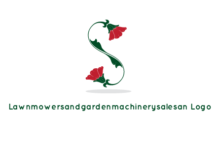 letter S made of flowers logo
