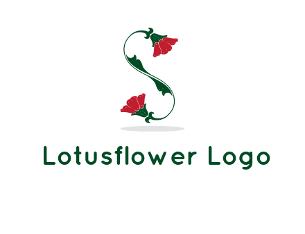 letter S made of flowers logo