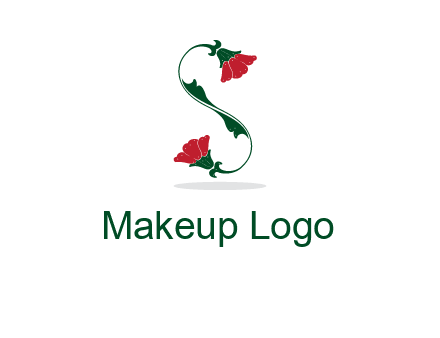 letter S made of flowers logo