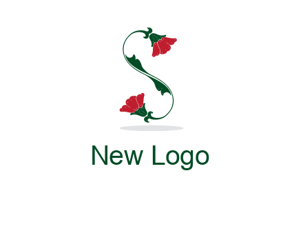 letter S made of flowers logo