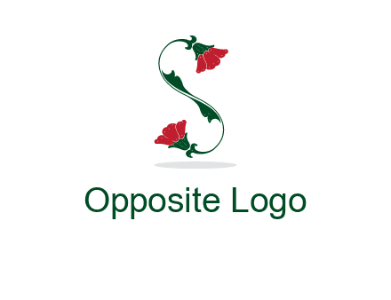 letter S made of flowers logo