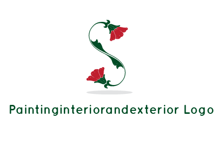 letter S made of flowers logo