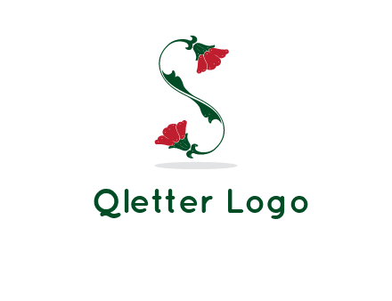 letter S made of flowers logo