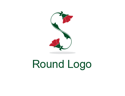 letter S made of flowers logo