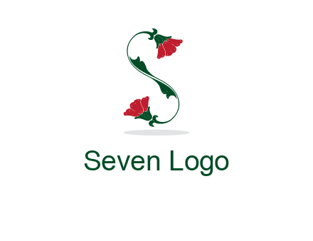 letter S made of flowers logo