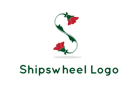 letter S made of flowers logo
