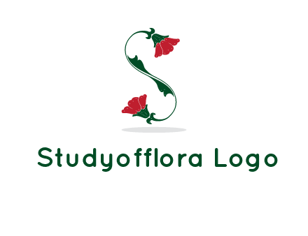 letter S made of flowers logo