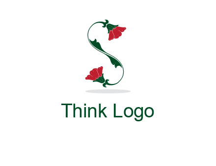letter S made of flowers logo