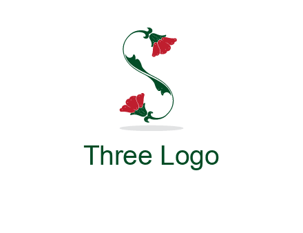letter S made of flowers logo