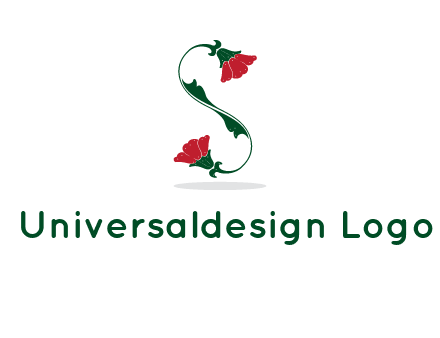 letter S made of flowers logo